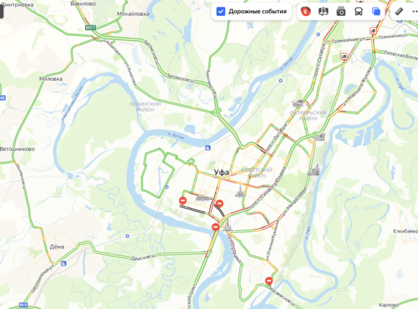 Уфу сковали традиционные пятничные пробки Уфу сковали традиционные пятничные пробки
